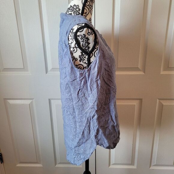 Ellen Tracy Linen woman's blue top - Picture 2 of 7